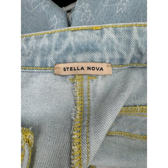 STELLA NOVA FOX PRINT CATE WIDE LEG JEANS 90s High waist sz 31 - Picture 2 of 9